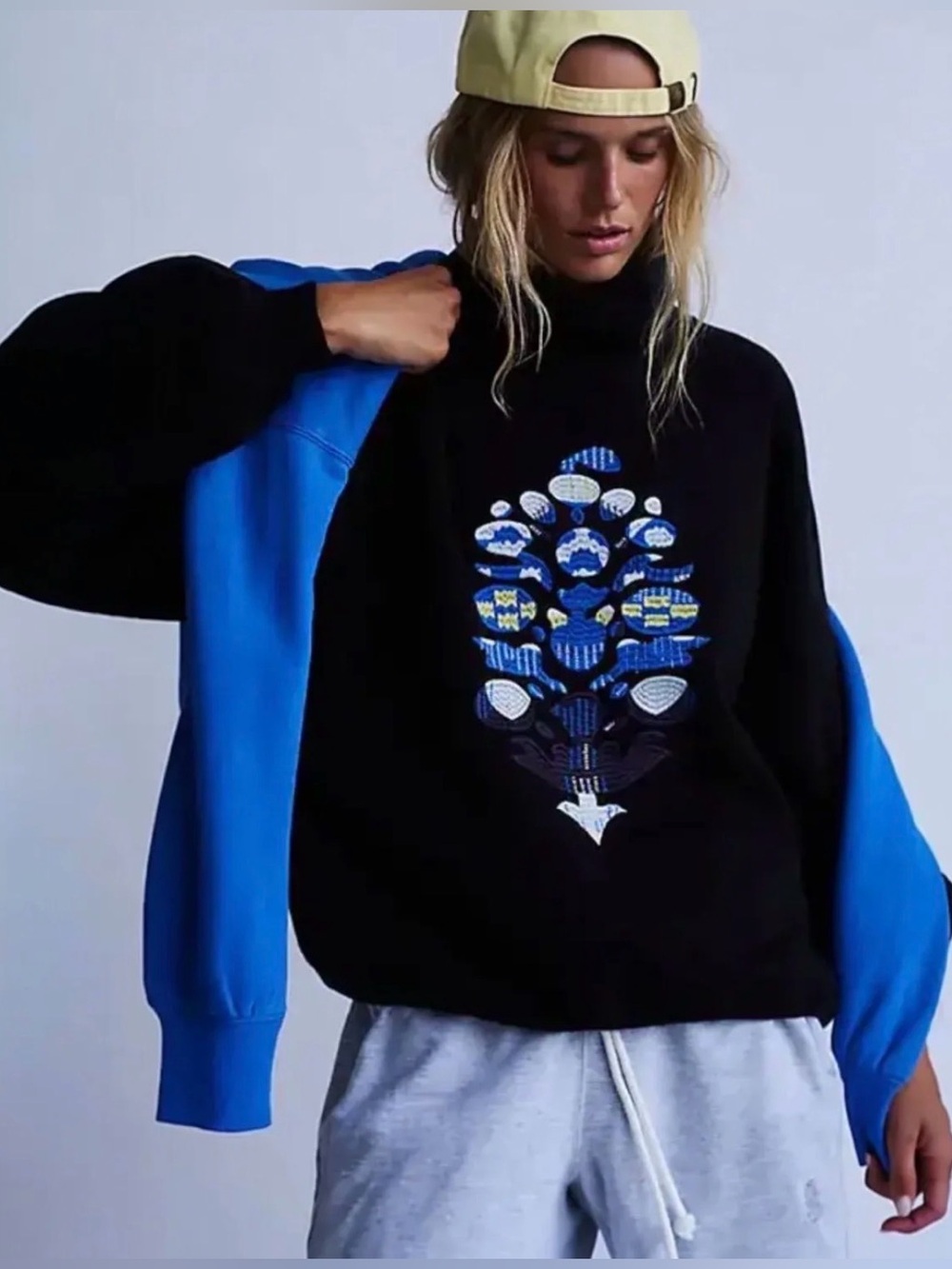 FREE PEOPLE × Movement On Your Mark Logo Mock Neck Pullover size medium